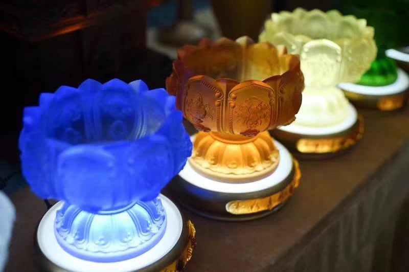 TXJ-231 Multipurpose home decoration eight-auspicious symbol traditional liuli holy cup / candle holder