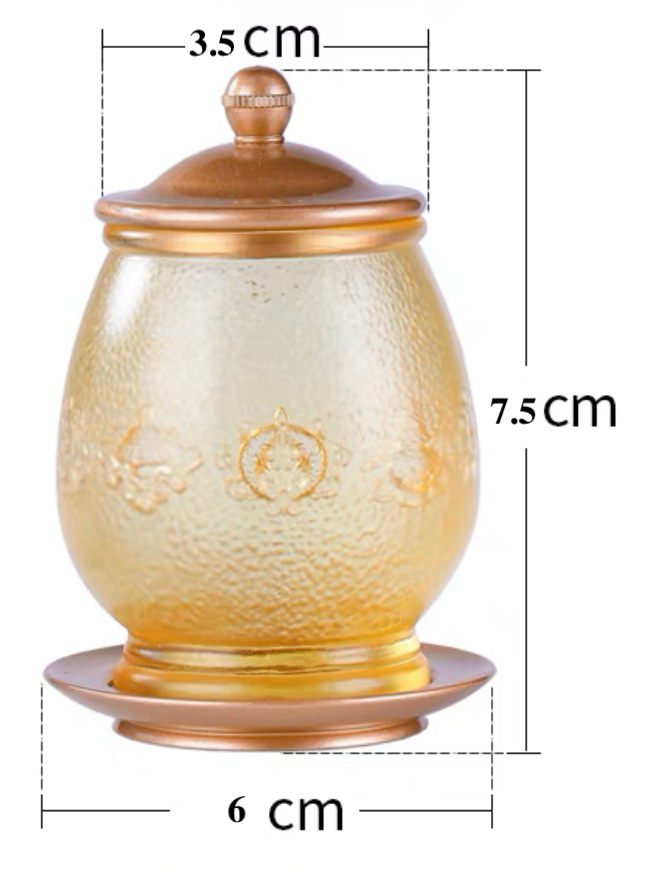 TXJ-251 Eight-auspicious Liuli Cup with lid & Saucer