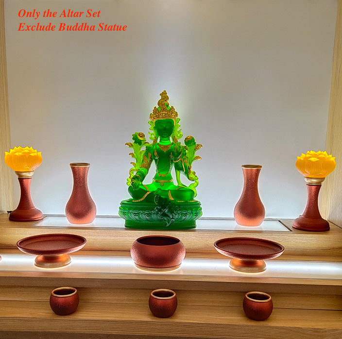 TXJ-900-1 A 10-piece Copper Carefree Worship Buddha Altar Set home temple decoration ornaments