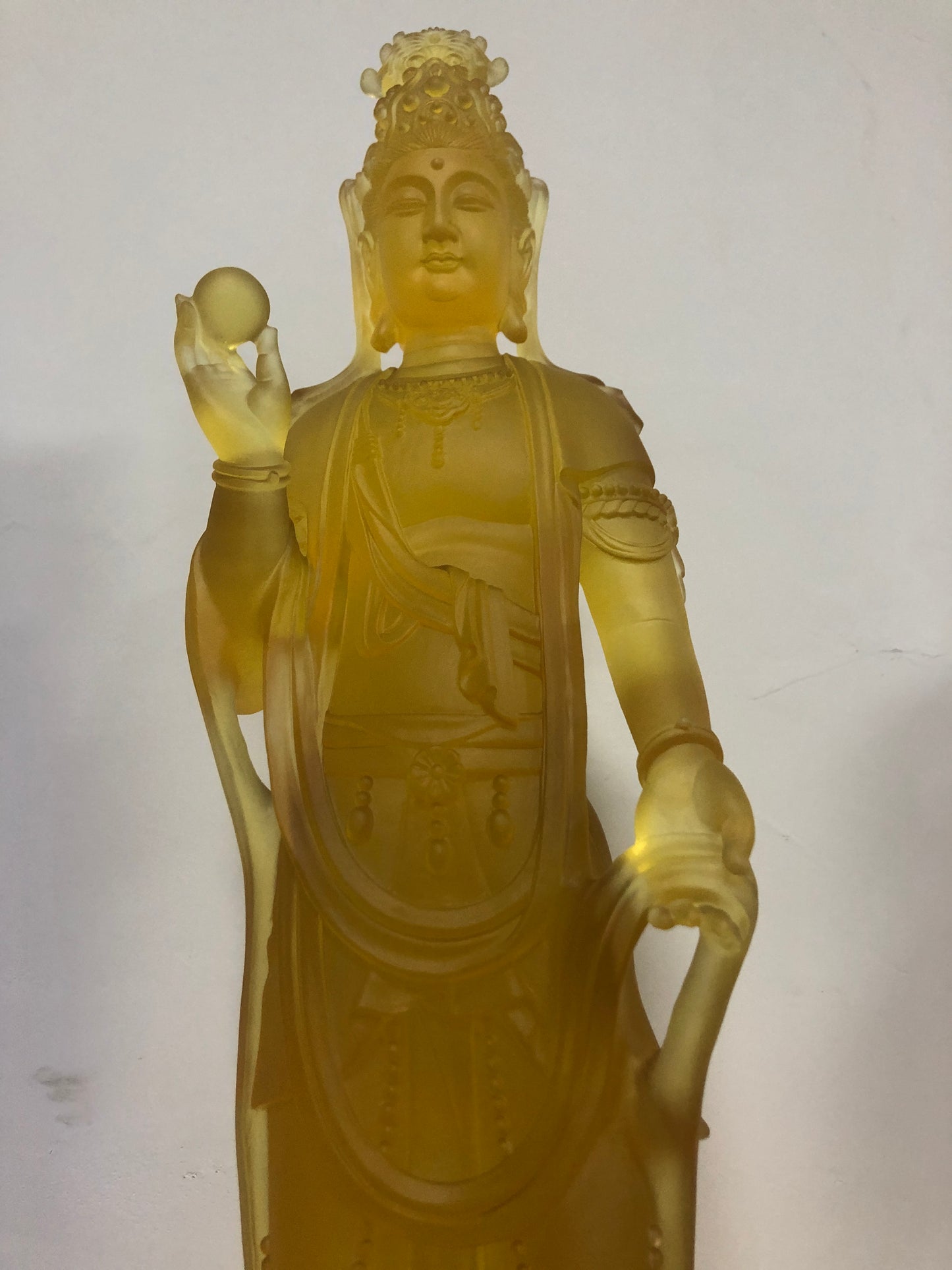 TXF-117S Traditional Liuli Three Buddhas of Eastern Crystal Glass Large Buddha Statues