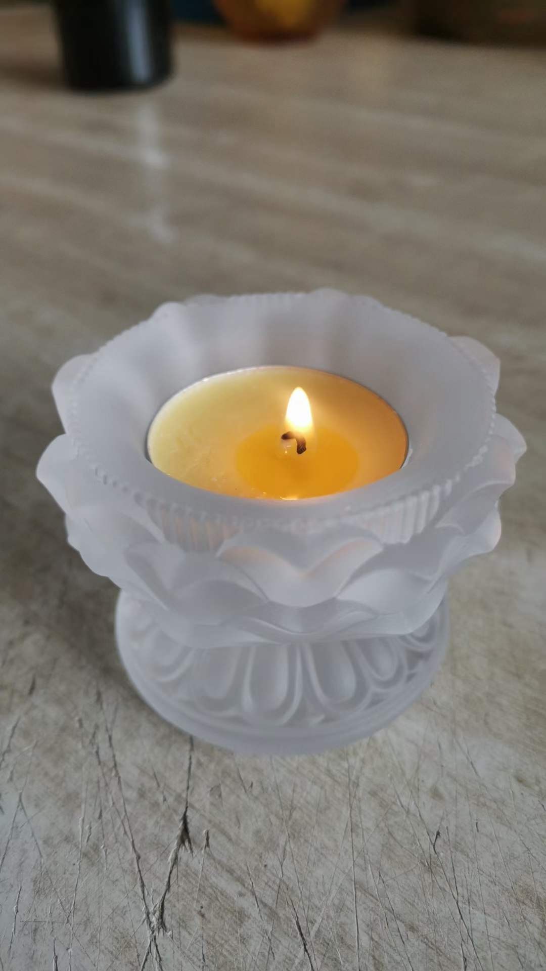 TXJ-303 Traditional Liuli crystal Fluctuation Candle Holder Office Decoration Ornament