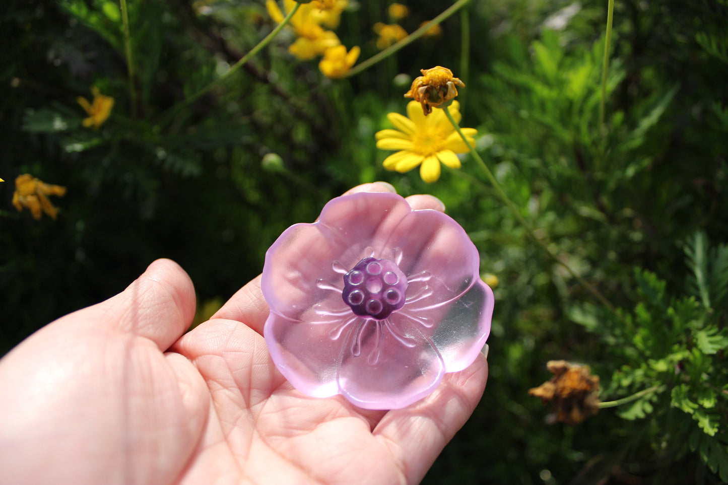 GF-973 Round Lotus flower design Liuli Incense Stick Holder