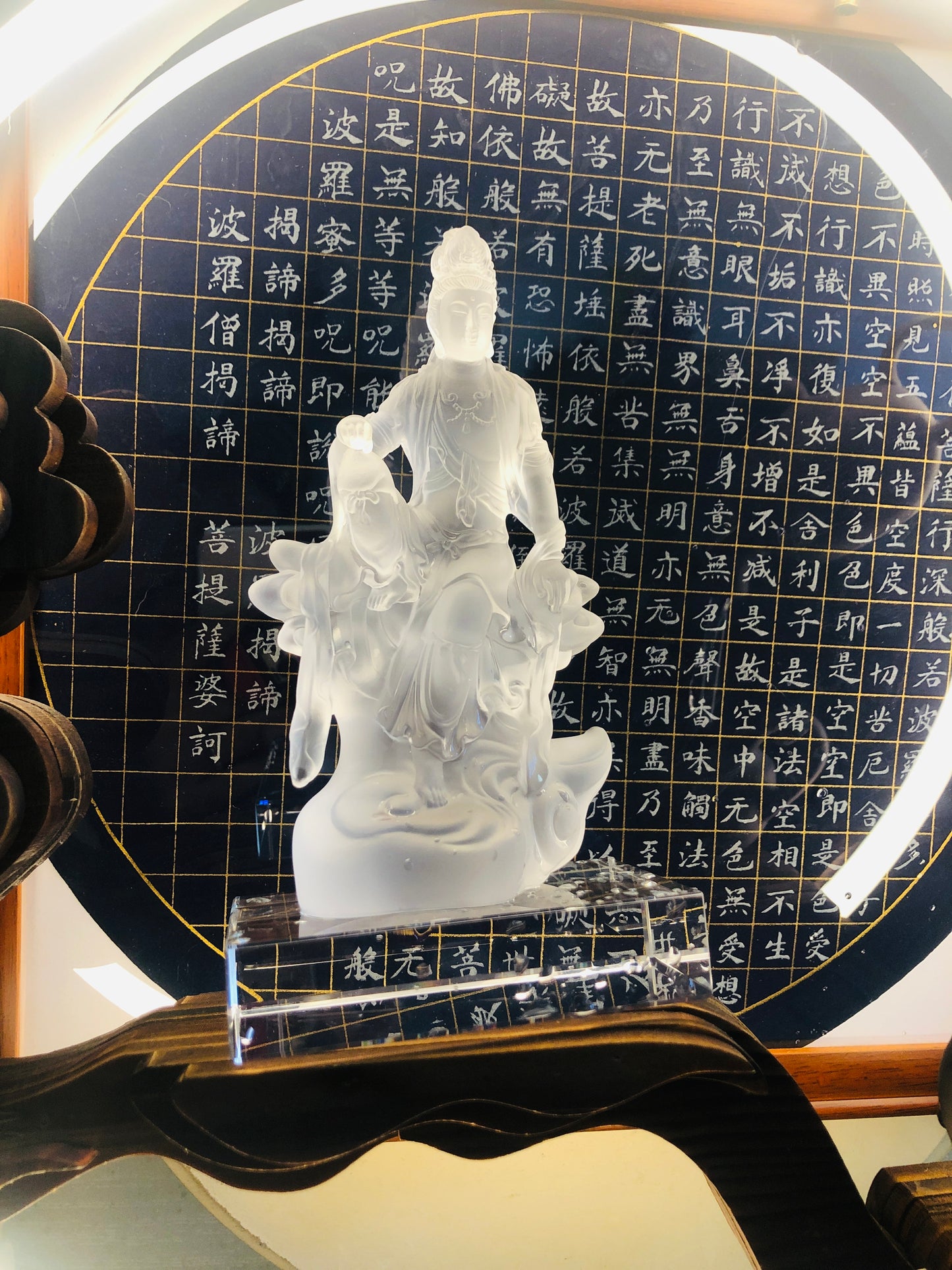 TXF-109 Home Shrine Decoration Ornament Traditional Liuli Customized Fearless avalokitesvara kwan yin guanyin statue