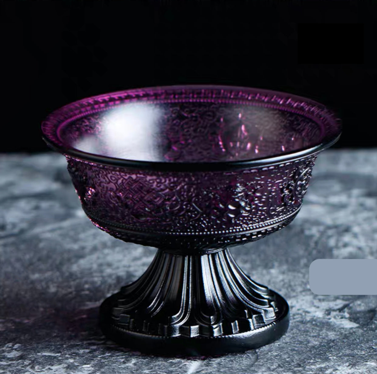 TXJ-241L Traditional Liuli embossed Eight-Auspicious symbol Crystal Glass Large Cup Bowl