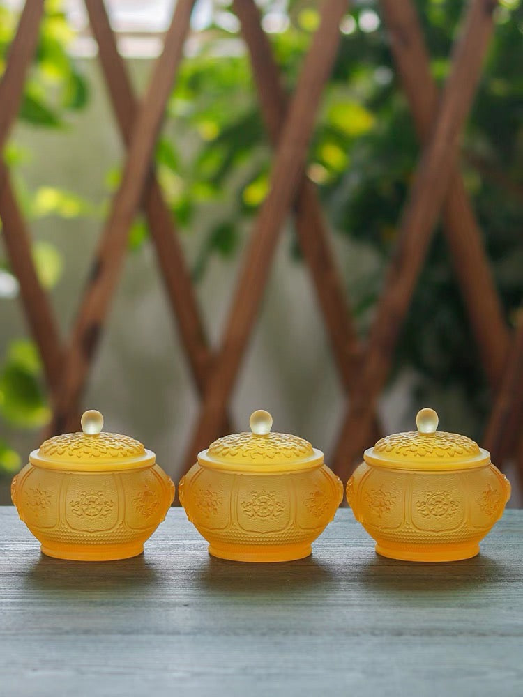 TXJ-400 New arrival A 10-piece Altar set Liuli 8-Treasures Lotus set