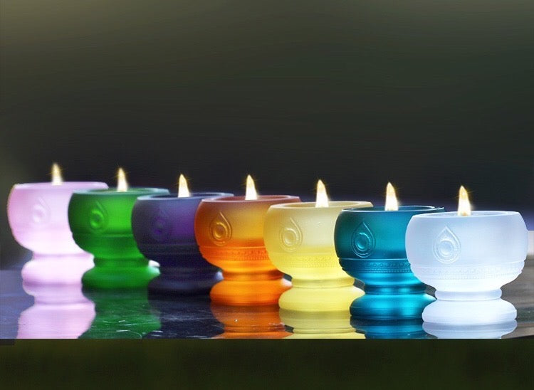 TXJ-302 Traditional Liuli crystal Brahma Candle Holder Yoga Decoration Ornament