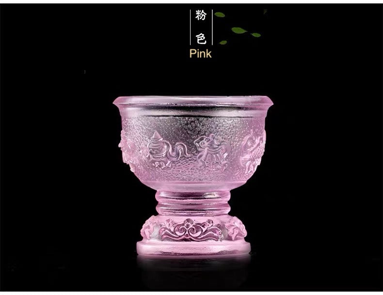 TXJ-281 Eight-auspicious water Cup Liuli Material