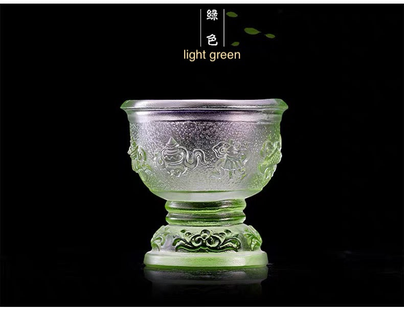 TXJ-281 Eight-auspicious water Cup Liuli Material