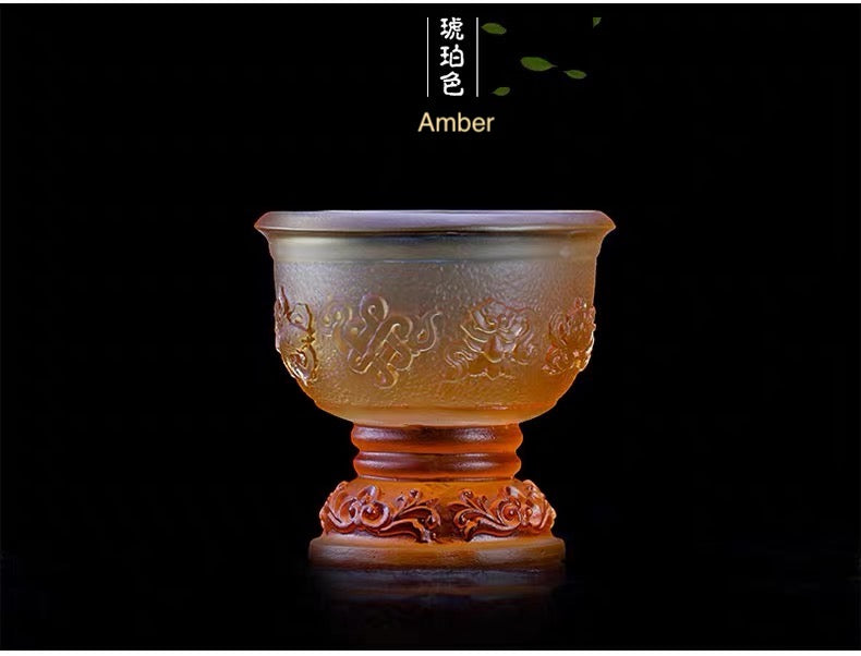 TXJ-281 Eight-auspicious water Cup Liuli Material