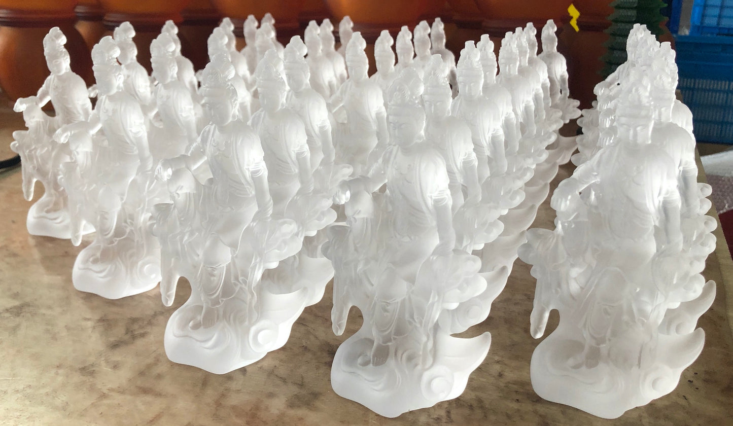 TXF-109 Home Shrine Decoration Ornament Traditional Liuli Customized Fearless avalokitesvara kwan yin guanyin statue