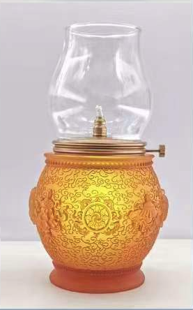 TXJ-221 Antique Home Decoration Relief Liuli Oil Lamp