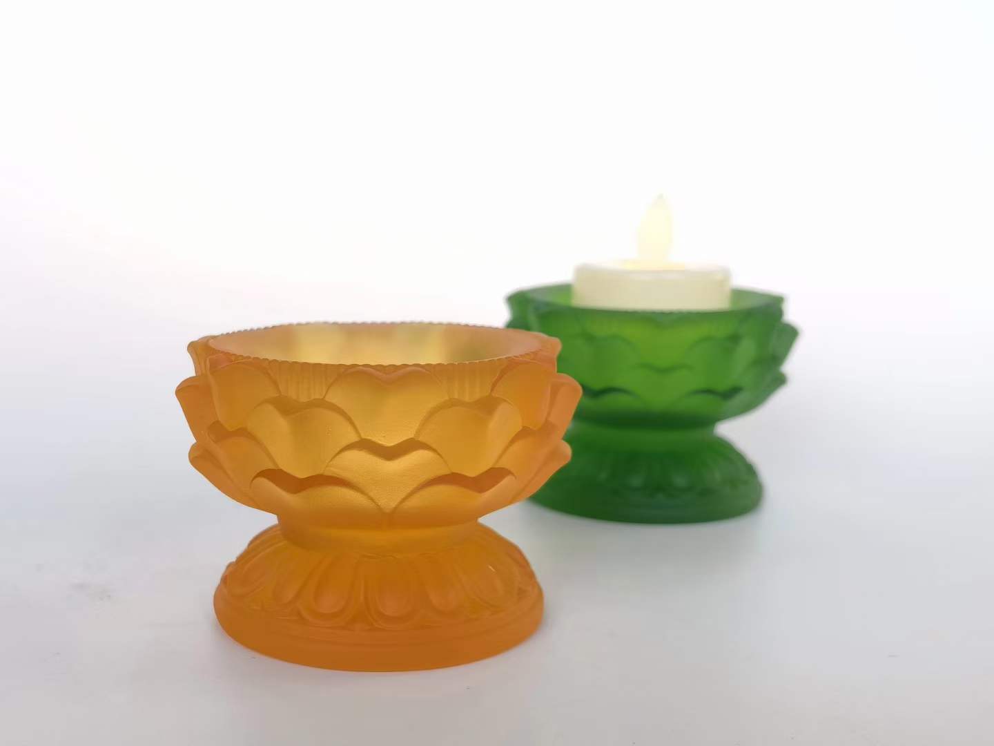 TXJ-303 Traditional Liuli crystal Fluctuation Candle Holder Office Decoration Ornament