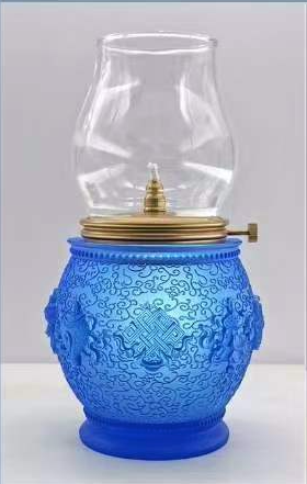 TXJ-221 Antique Home Decoration Relief Liuli Oil Lamp