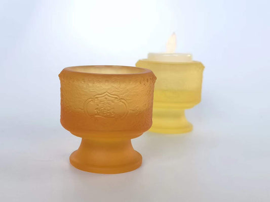 TXJ-305 Traditional Liuli crystal Fortune Candle Holder SPA Decoration Ornament