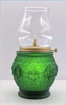 TXJ-221 Antique Home Decoration Relief Liuli Oil Lamp