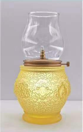 TXJ-221 Antique Home Decoration Relief Liuli Oil Lamp