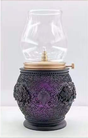 TXJ-221 Antique Home Decoration Relief Liuli Oil Lamp