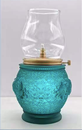 TXJ-221 Antique Home Decoration Relief Liuli Oil Lamp