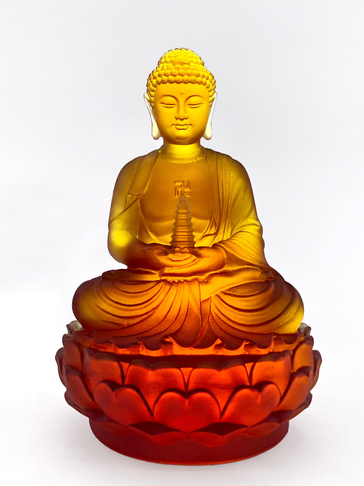 TXF-103 5sizes Traditional Liuli Crystal Glass Exotoric Buddhism Shakyamuni Gautama Medicine Buddha Statue