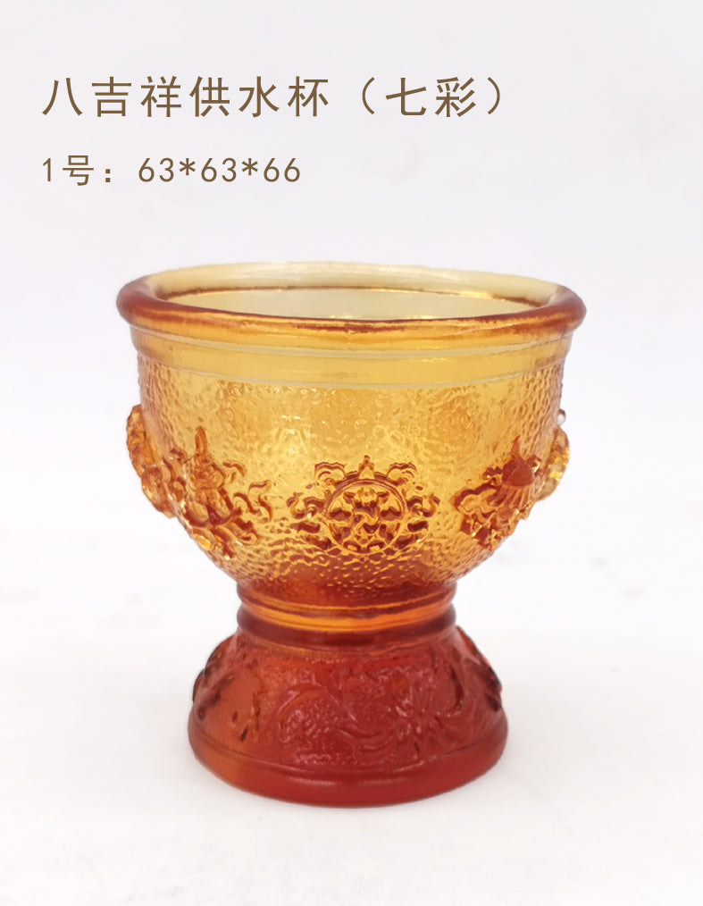 TXJ-281 Eight-auspicious water Cup Liuli Material
