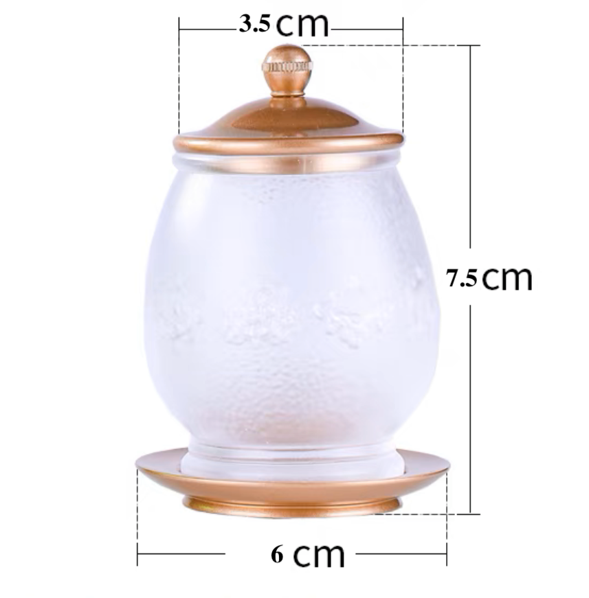 TXJ-251  Eight-auspicious Liuli Cup with lid & Saucer