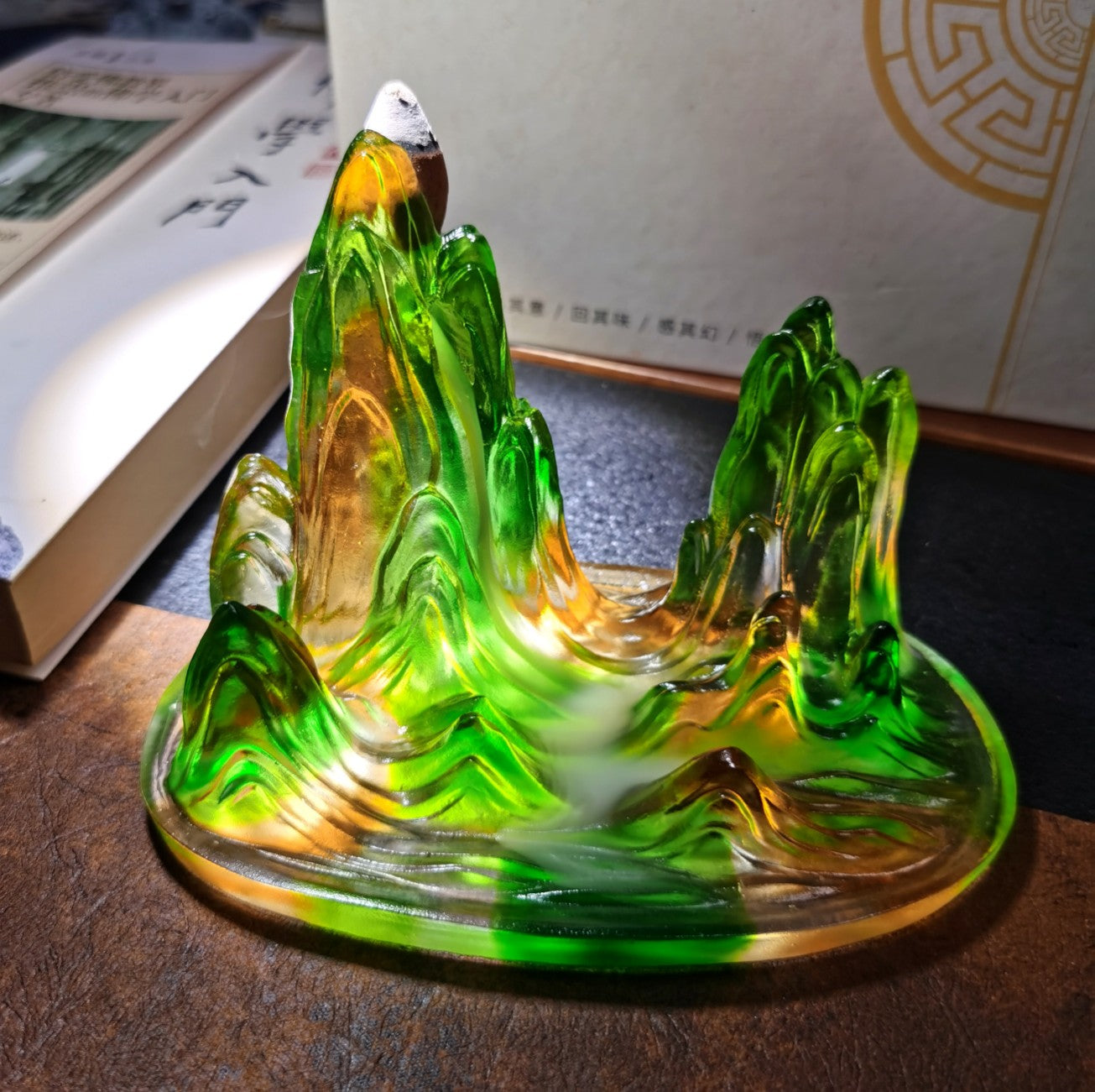 GF-972 Liuli Mountain shape incense burner back-flow cone incense
