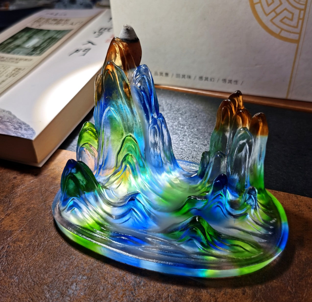 GF-972 Liuli Mountain shape incense burner back-flow cone incense