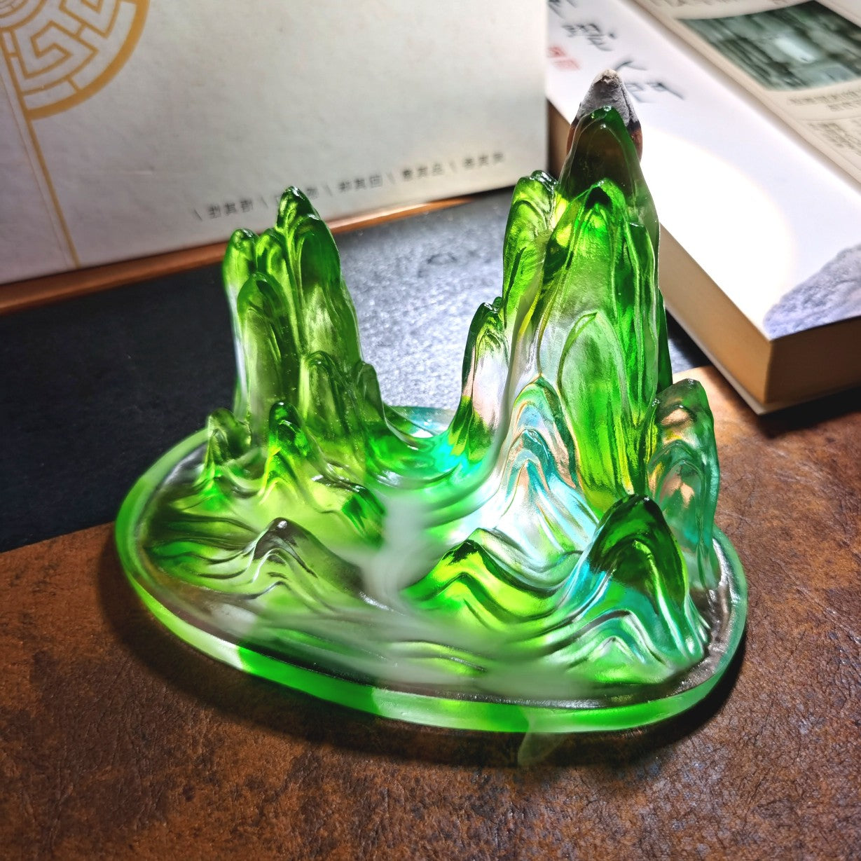 GF-972 Liuli Mountain shape incense burner back-flow cone incense