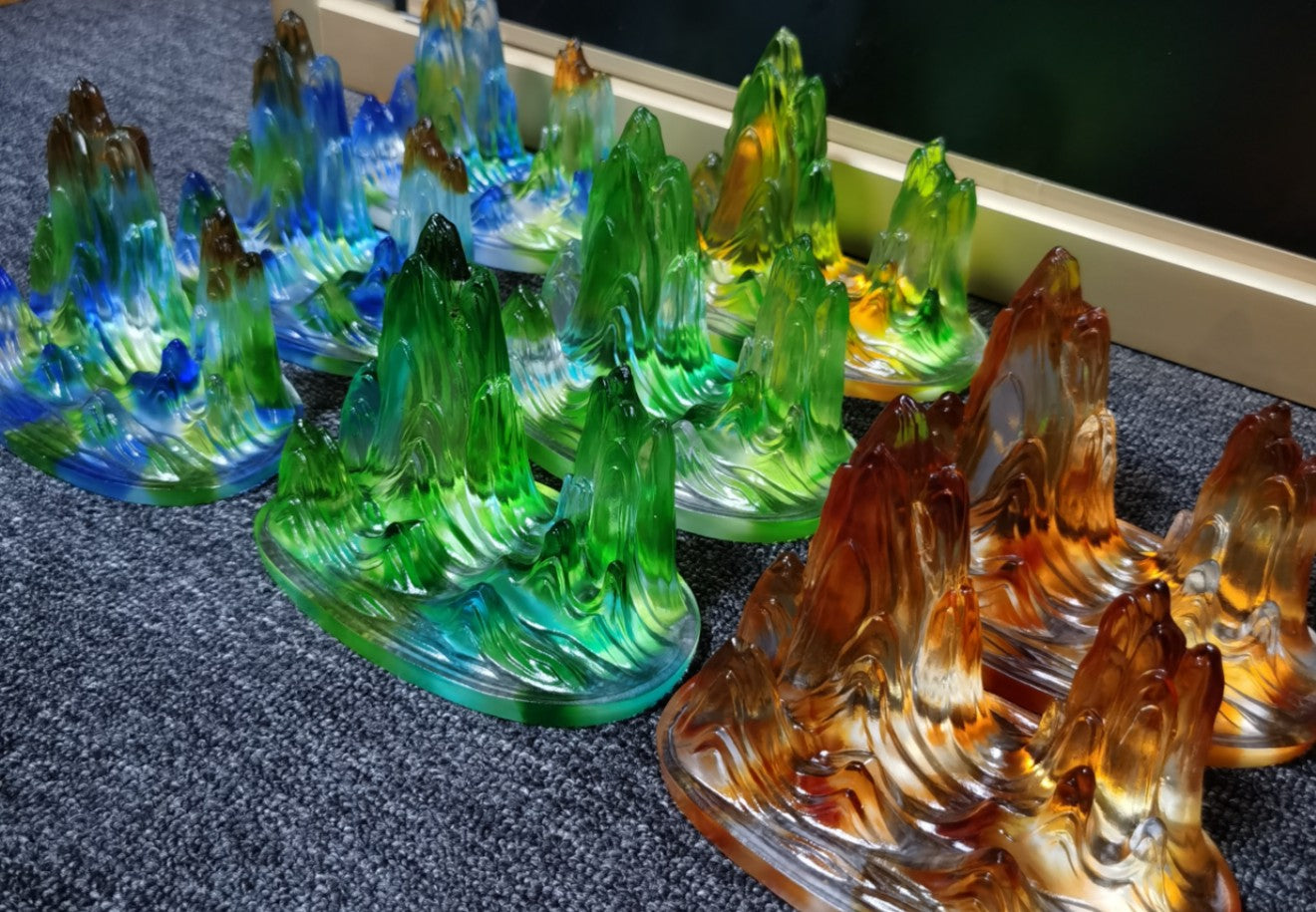 GF-972 Liuli Mountain shape incense burner back-flow cone incense