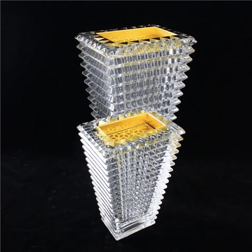FM-949 Mosaic Vase Clear Crystal Glass Bakhoor Burner Rectangle shape