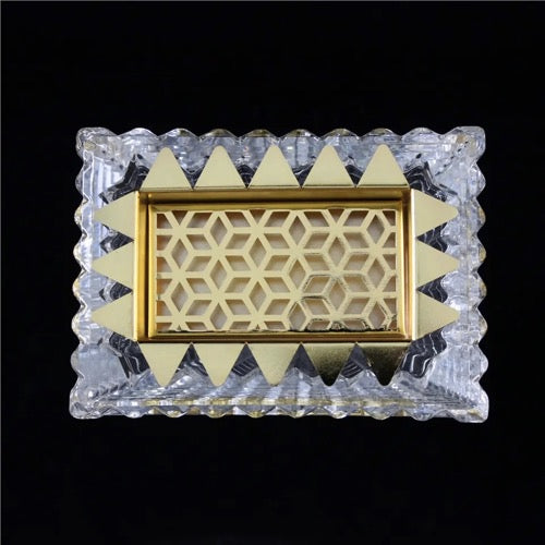 FM-949 Mosaic Vase Clear Crystal Glass Bakhoor Burner Rectangle shape