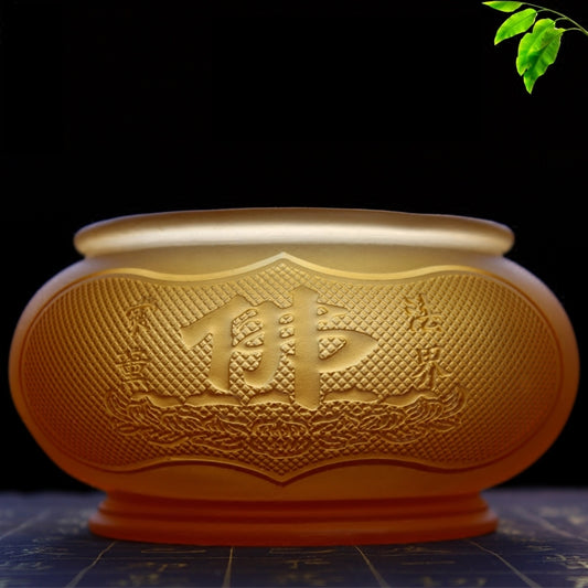 TXJ-312 Traditional liuli Buddha Words Big and Wide Round Censer