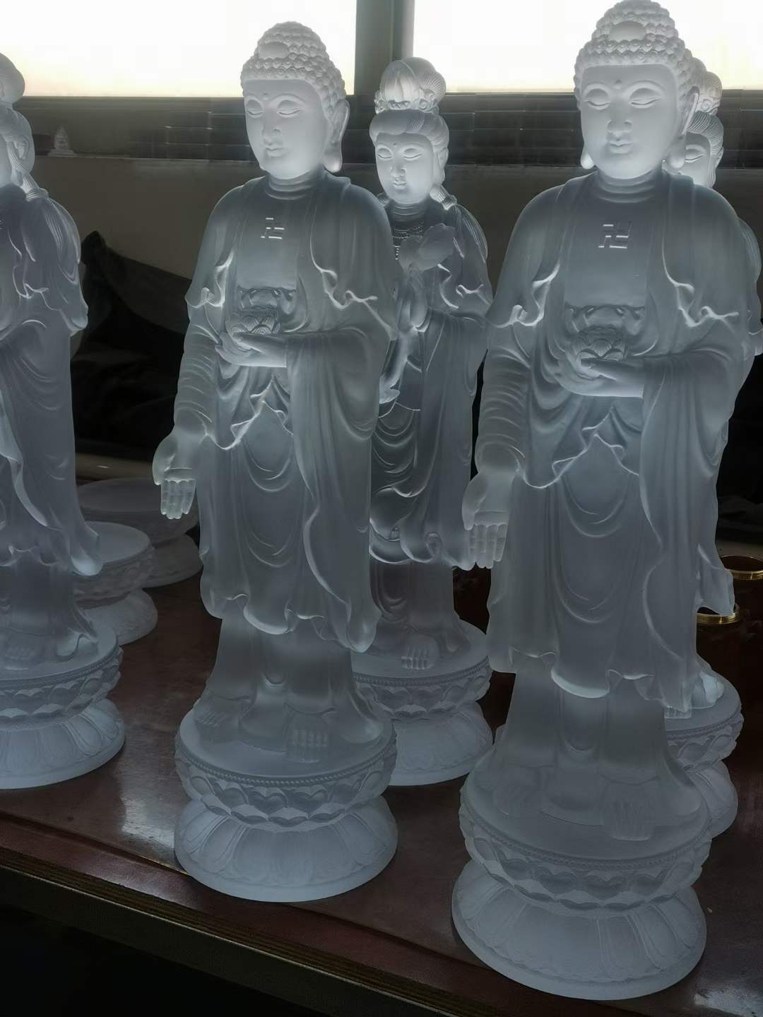 TXF-115 Pure Land Buddhism A 3-piece set Western Three Saints(Amitabha+Kwan Yin+Mahasthamaprapta) Buddha Statue