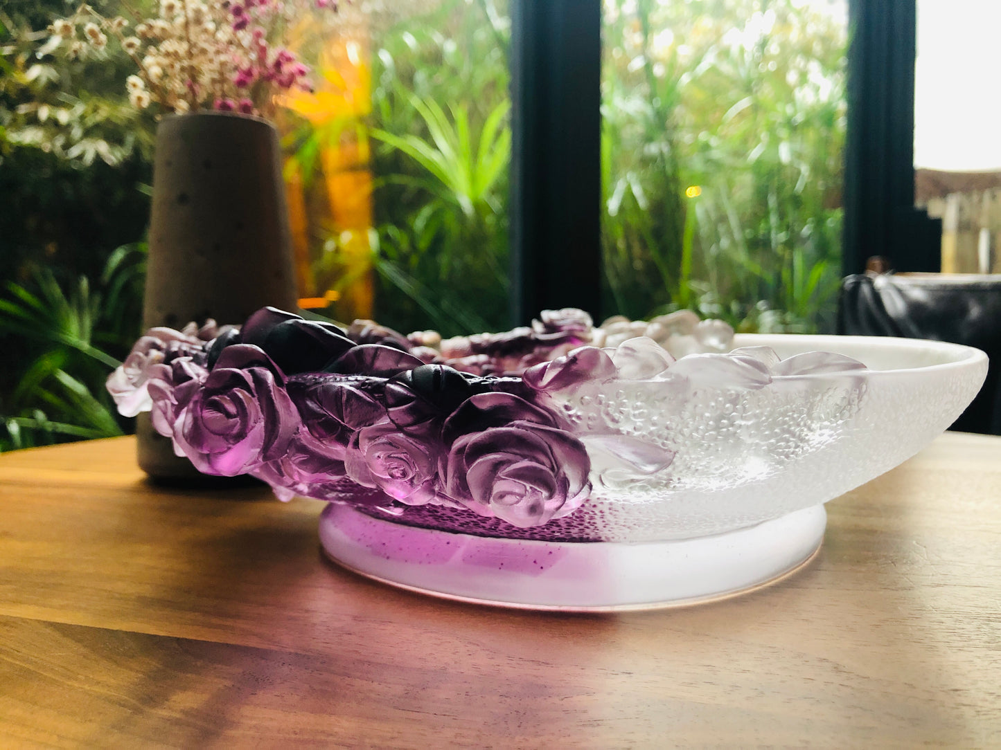 TXJ-933 Traditional Liuli Heavy Oval Table Top Decor Serving deep dish dinner plates for catering