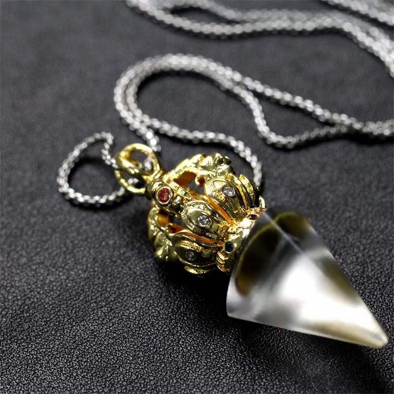 GF-976 Liuli Pendant Inset Color Diamond Cone shape 5 colors