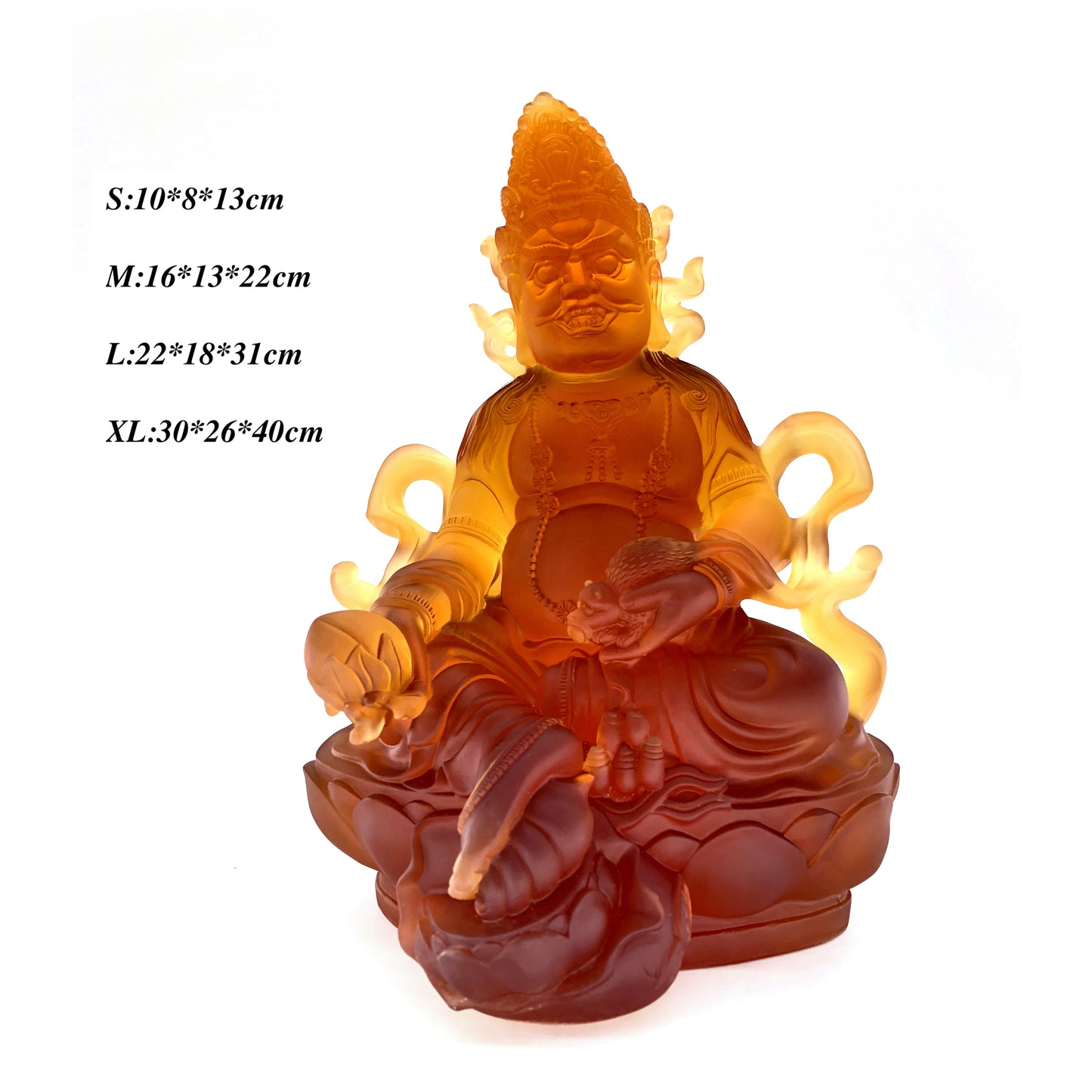 TXF-008 Home Decoration Fengshui Ornament Traditional Liuli Yellow Jambhala Statue