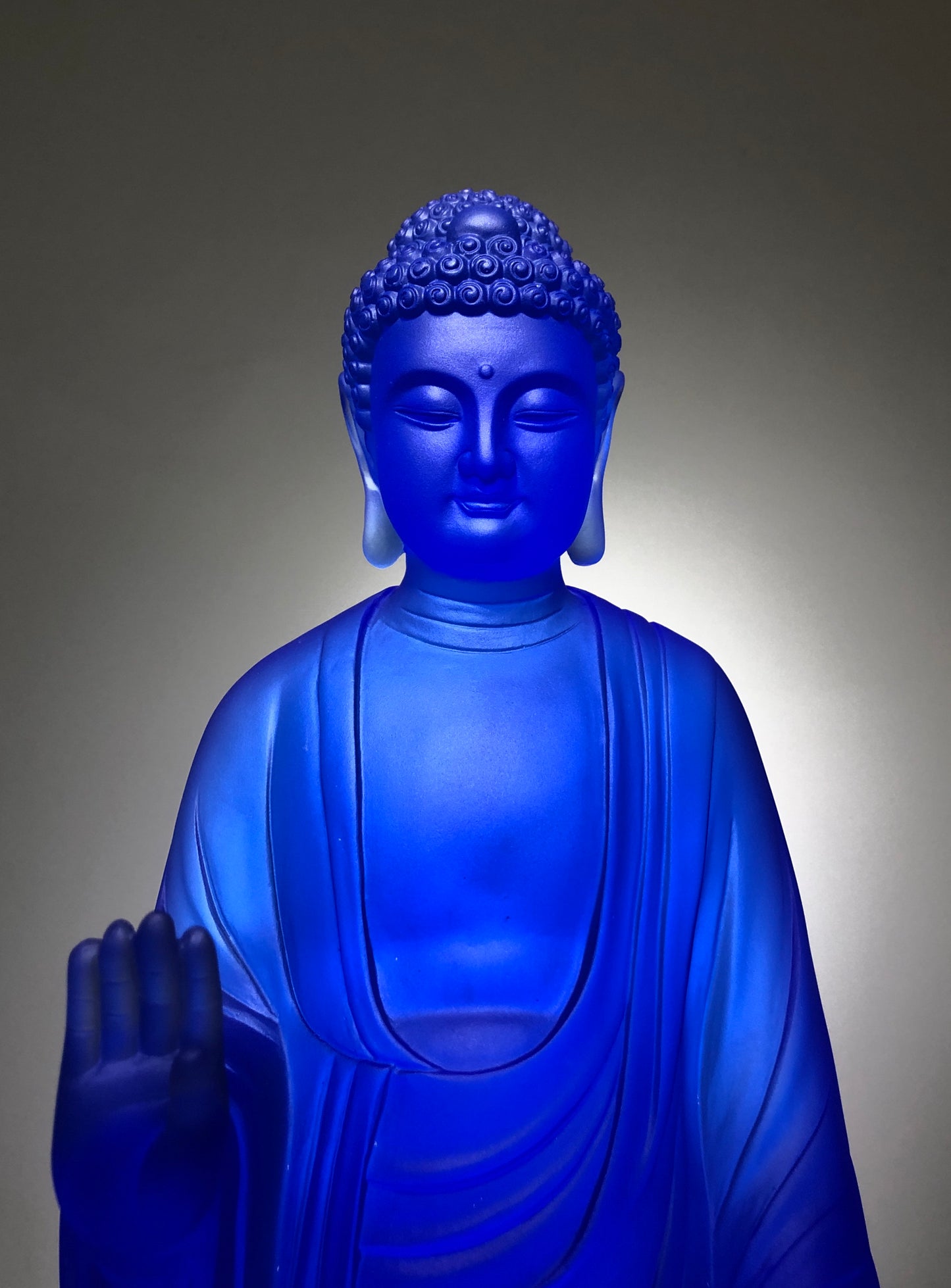TXF-019 Liuli Large Antique Lord Medicine Buddha Standing Form Statue decorations for buddhist temple