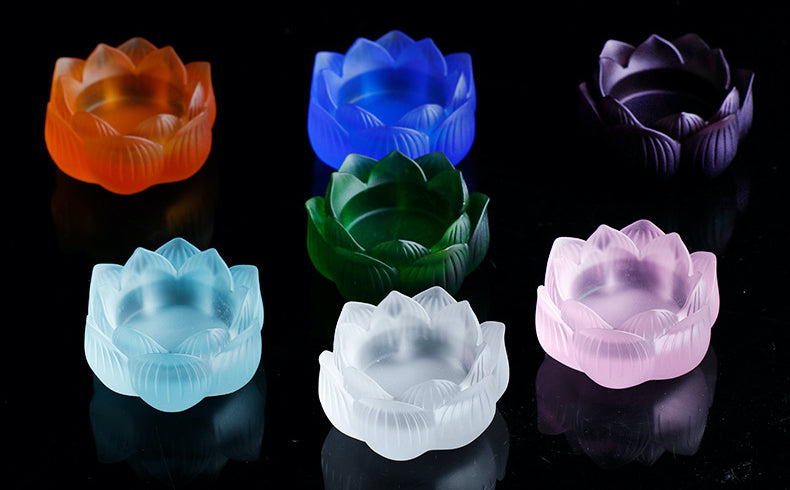 TXJ-211High Quality Seven Colors Lotus flower Liuli  candle holder