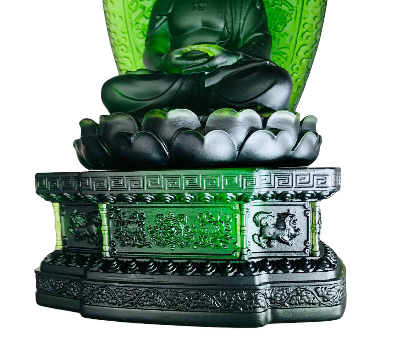 TXF-017 Wholesale Traditional Liuli Crystal Glass Seven Medicine Shakyamuni Gautama Buddha Statue with Backboard