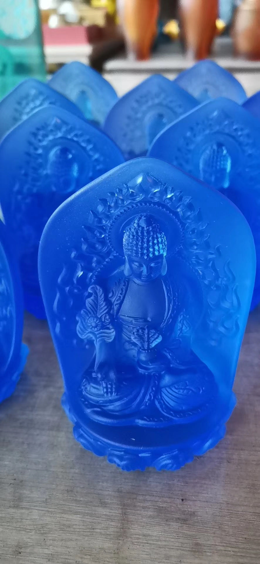 TXF-130 Traditional Liuli Patron Saint Series Mini Buddha Statue Figurine for Temple Thousands of Buddha wall