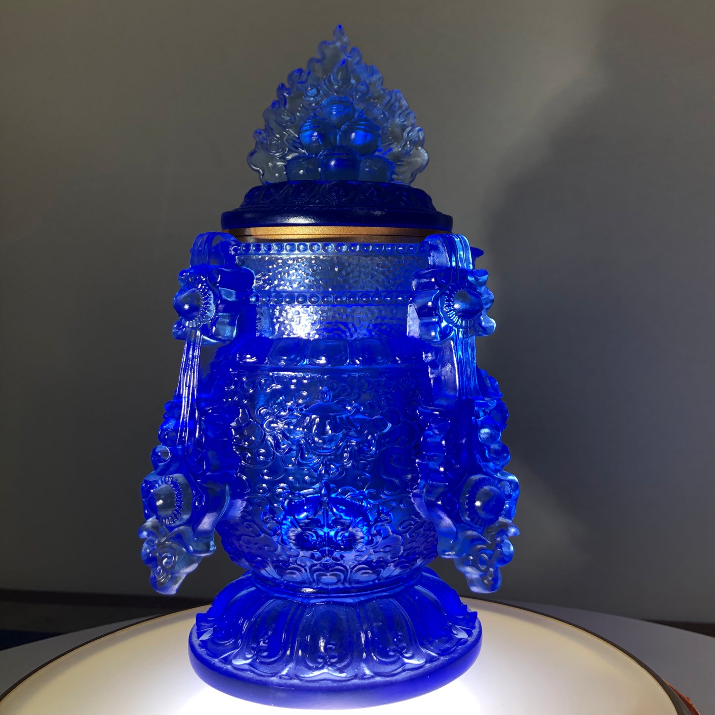 TXJ-363 Traditional Liuli Fengshui Home Decoration Ornaments the Five Jambhalas Wealth Vase