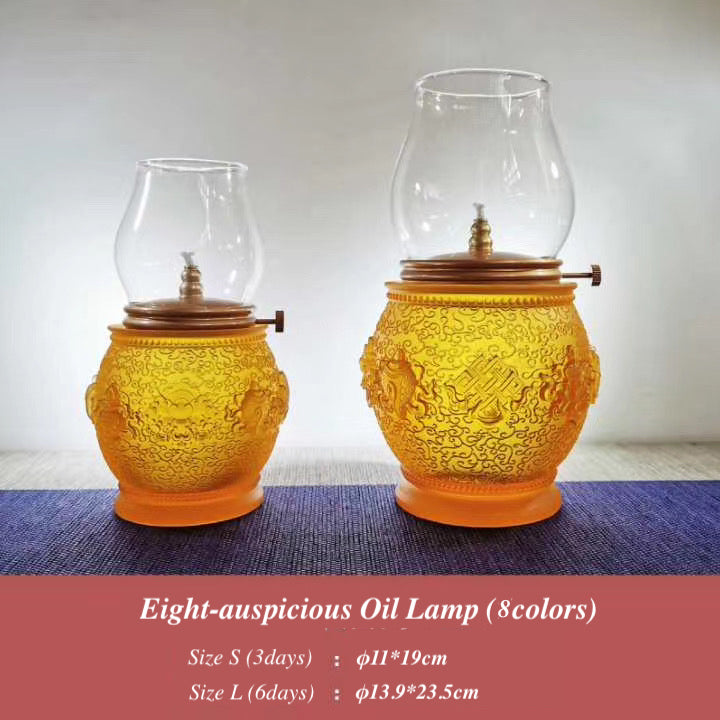 TXJ-221 Antique Home Decoration Relief Liuli Oil Lamp