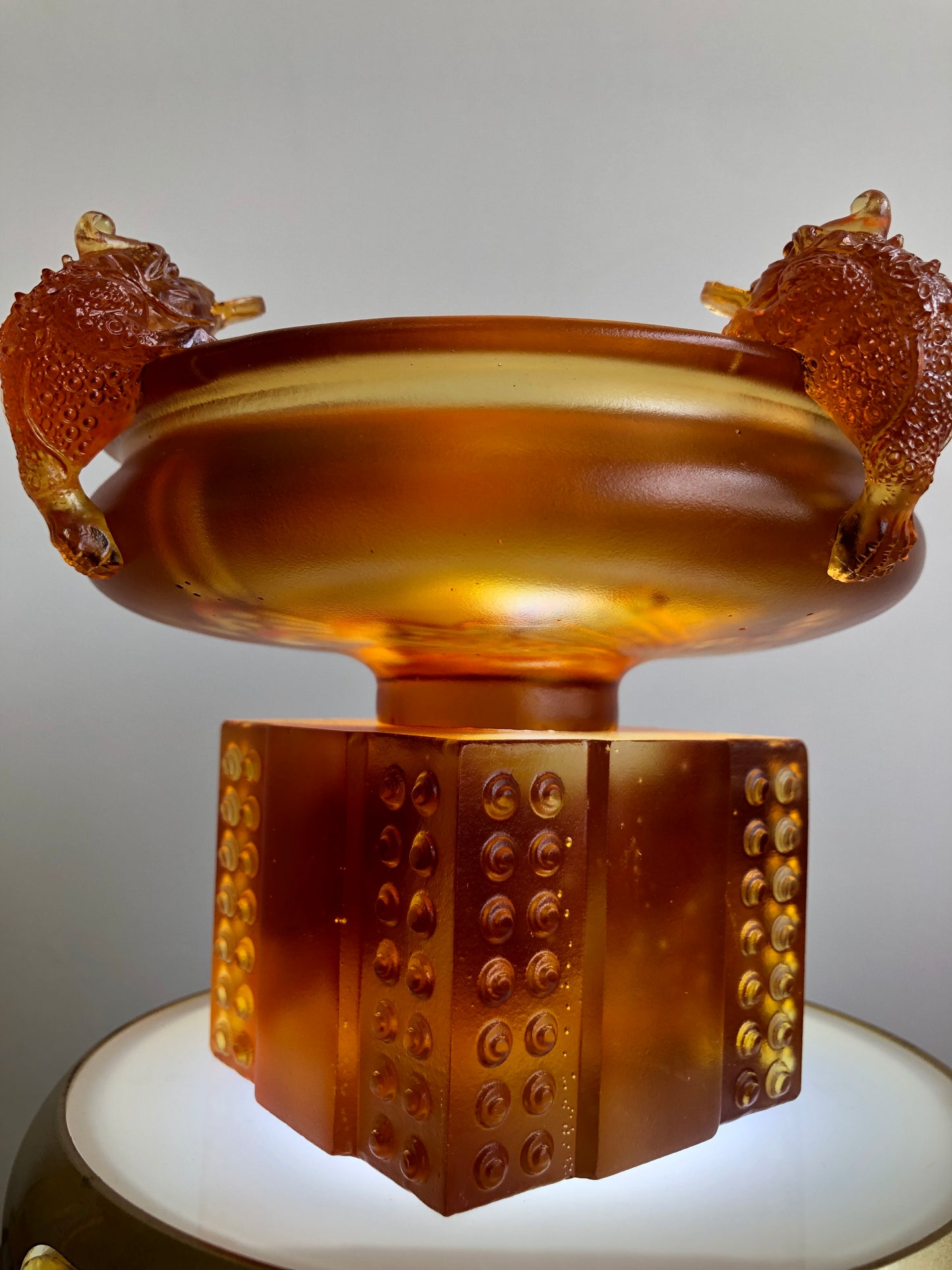 TXJ-901 Fengshui Treasure Bowl traditional liuli Amass Fortunes  Lucky Ornament Gold Ingot