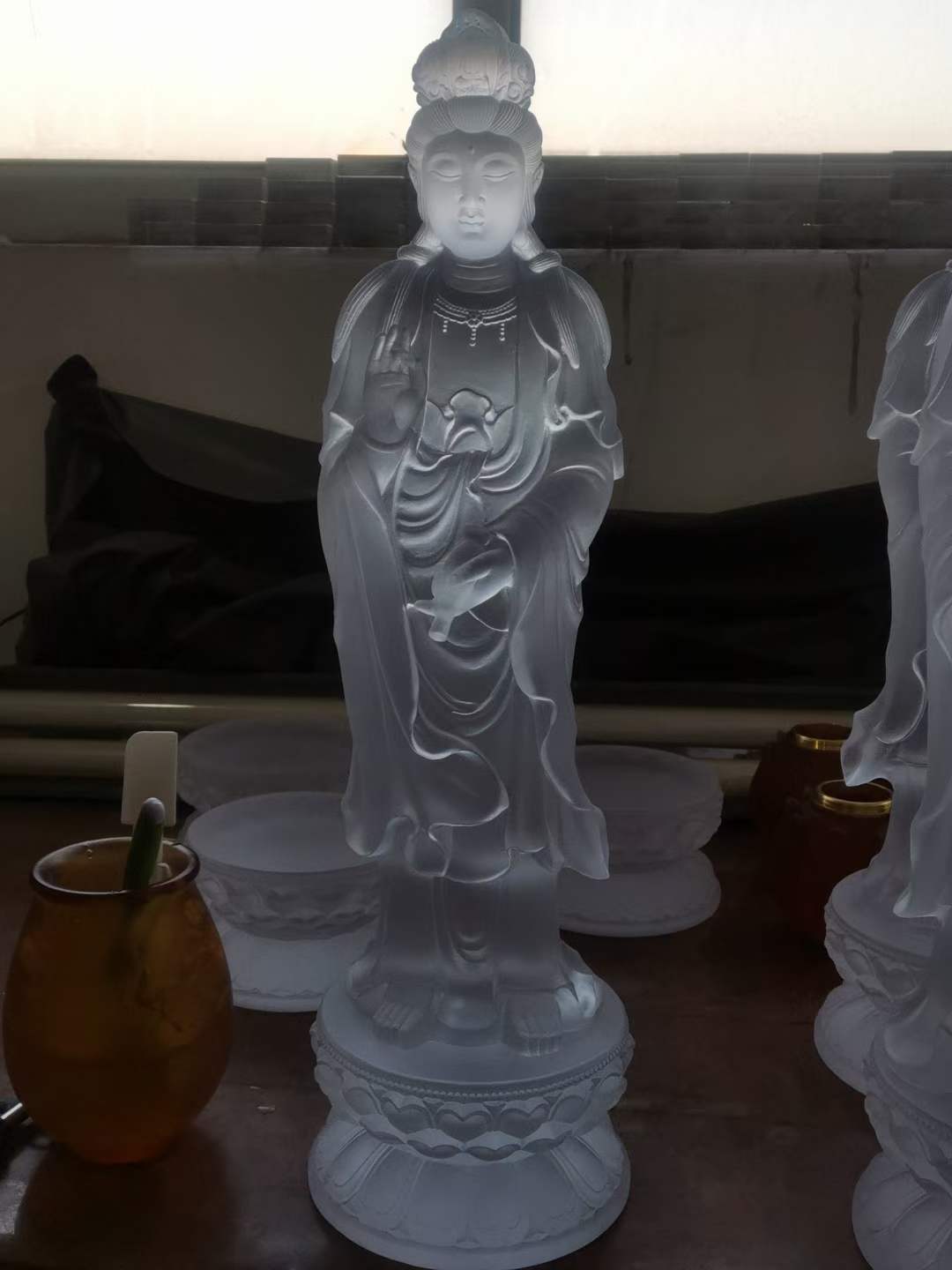 TXF-115 Pure Land Buddhism A 3-piece set Western Three Saints(Amitabha+Kwan Yin+Mahasthamaprapta) Buddha Statue