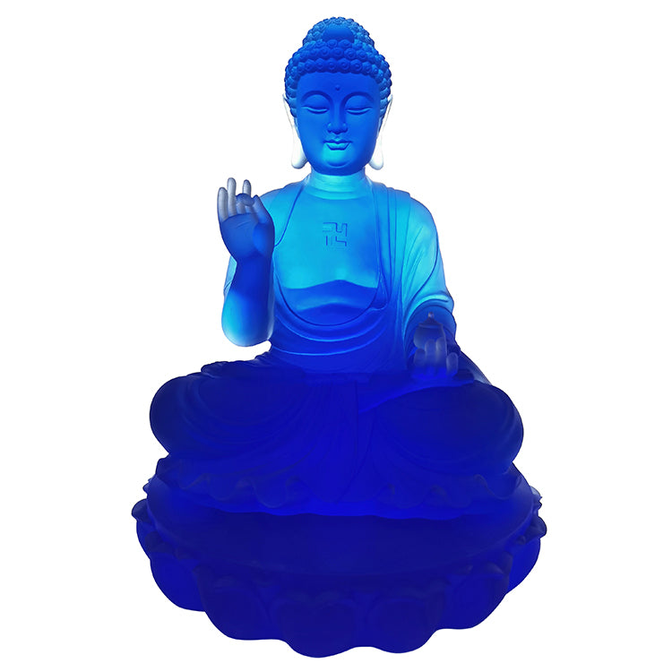 TXF-117 Traditional Liuli Three Buddhas of Eastern Sitting Shape Bhaisajyaguru sun and moon Bodhisattva