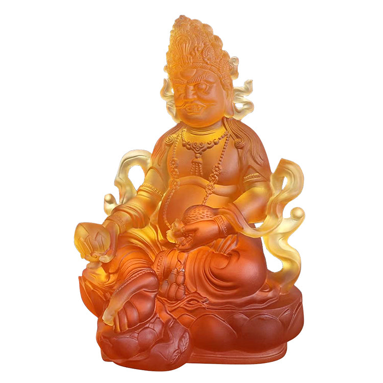 TXF-008 Home Decoration Fengshui Ornament Traditional Liuli Yellow Jambhala Statue