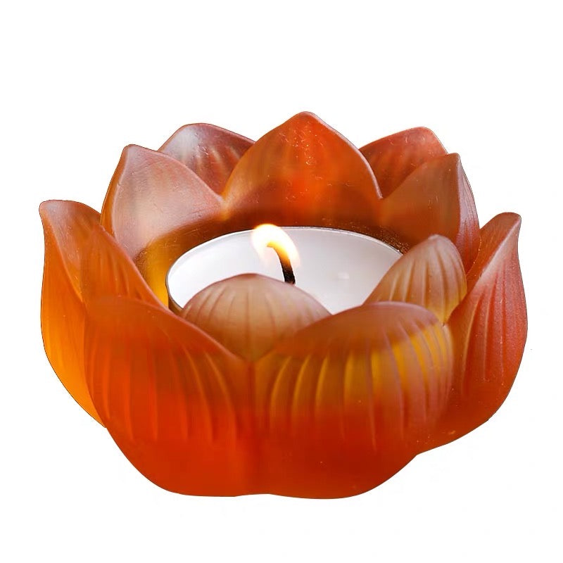 TXJ-211High Quality Seven Colors Lotus flower Liuli  candle holder
