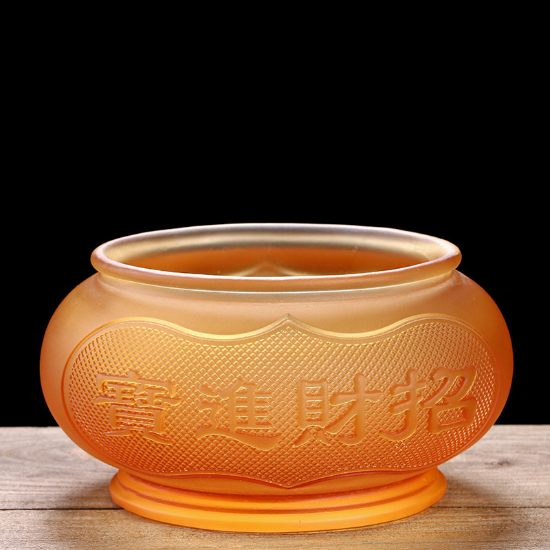 TXJ-312 Traditional liuli Buddha Words Big and Wide Round Censer