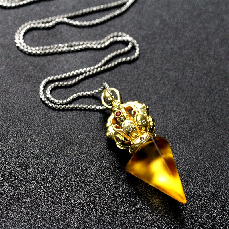 GF-976 Liuli Pendant Inset Color Diamond Cone shape 5 colors