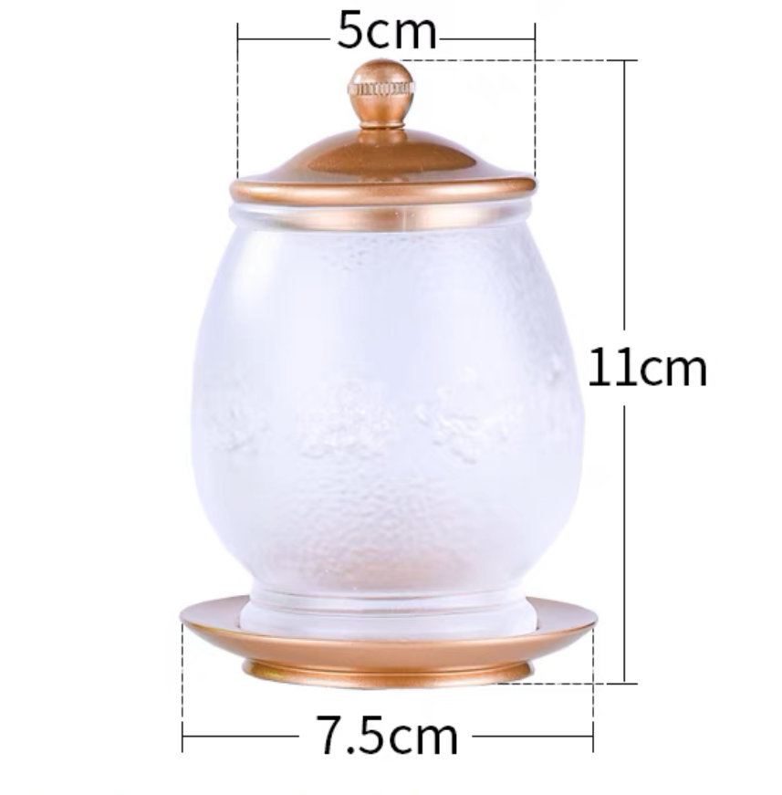 TXJ-251  Eight-auspicious Liuli Cup with lid & Saucer